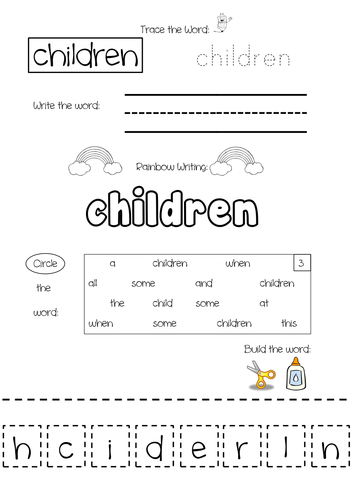 Phase 4 Sight Word Spelling Practice