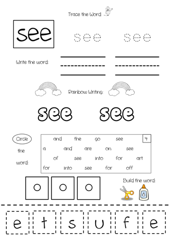 Phase 3 Sight Word Spelling Practice | Teaching Resources