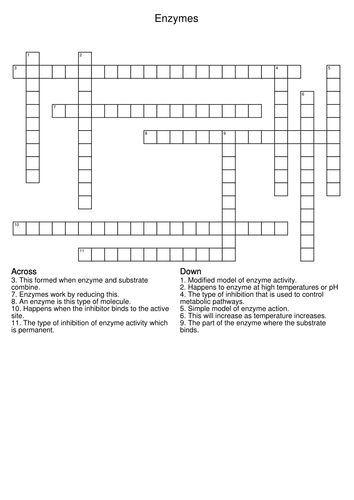 Enzymes crossword