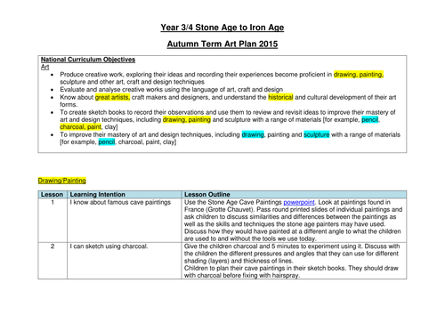 Stone Age to Iron Age Art Medium Term Plan