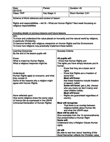 Human Rights for year 7 KS3 | Teaching Resources