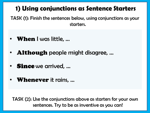 KS2 Writing: Using Conjunctions! Carousel of writing activities