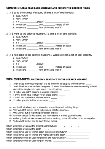 ESL - Worksheet: Grammar - Conditionals and Wishes