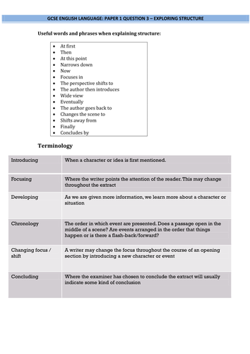 GCSE AQA9-1 Paper 1 revision for AO2 language and structure using 1984 ...