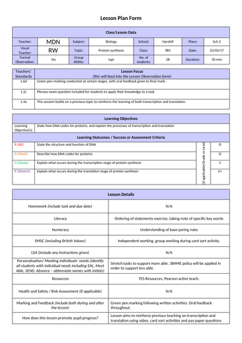 Protein synthesis (transcription/translation) - complete lesson (GCSE 1
