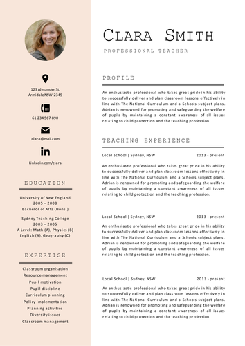 Modern teacher resume cover letter template for MS PowerPoint (pptx ...