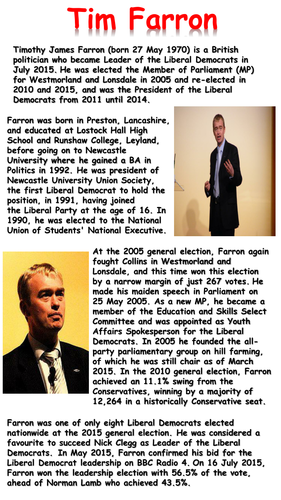 Tim Farron Reading Comprehension (General Election 2017)