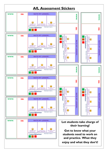 AfL Assessment Stickers! Emoji Style!