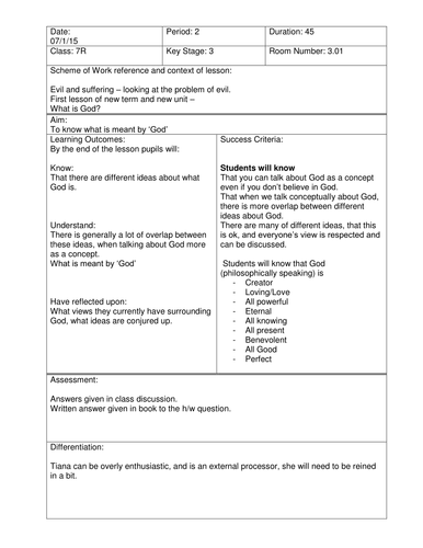 Concept of God Year 7 KS3 Philosophy