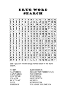 Drug Wordsearch | Teaching Resources