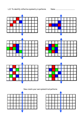 symmetry worksheets teaching resources