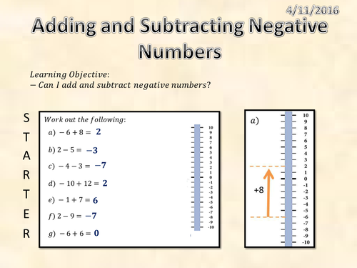 Adding and Subtracting Negative Numbers | Teaching Resources