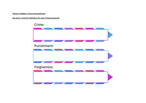 Theme E Religion, Crime and Punishment Student Work booklet