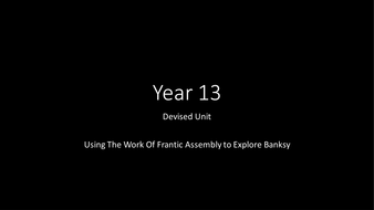 Exploring Chair Duets Frantic Assembly (Banksy Stimulus) | Teaching