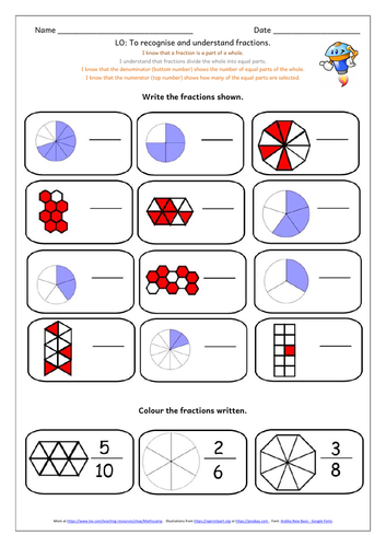 KS2 Y3 Y4 Understanding Fractions - 25 pages of worksheets, plus a game ...