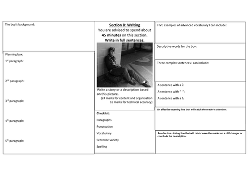 creative writing planning sheet tes