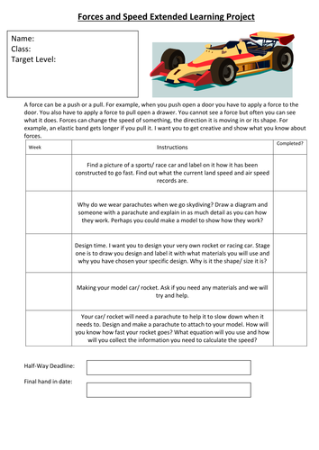 Y7 Homework Projects Science | Teaching Resources