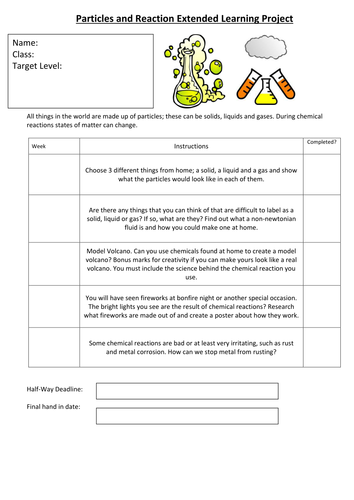 Y7 Homework Projects Science | Teaching Resources