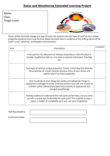 Y7 Homework Projects Science | Teaching Resources