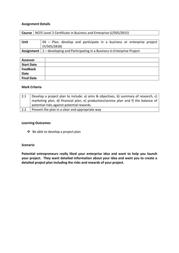 Ncfe assignment brief template image