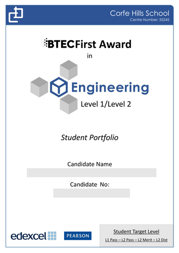 BTEC Level 2 Engineering: Portfolio Front Cover