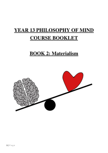 Revision/ Course book for AQA 2715 Philosophy of Mind. Materialism Unit