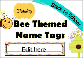 Bee Themed Name Tags | Teaching Resources