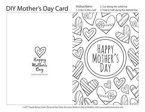 Mother's Day Printable Coloring Card