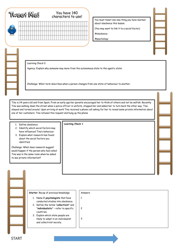 Obedience AQA GCSE psychology