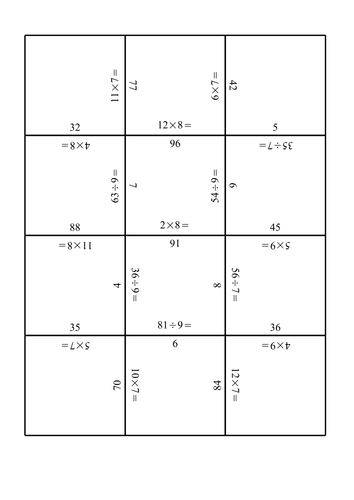 More Times Tables puzzles | Teaching Resources