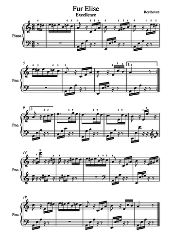 KS3 Performance Topic - Differentiated Fur Elise Sheet Music and Log ...