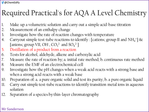 AQA A Level Chemistry Required Practical 5 - Distillation