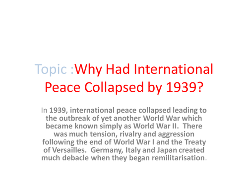 peace collapse essay