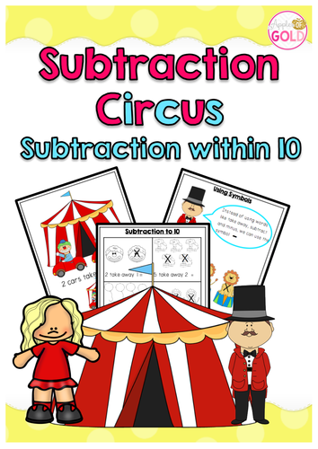 Circus Subtraction Numbers 5 To 10 Worksheets