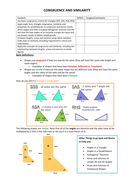 Congruence and Similarity Topic Overview Sheet | Teaching Resources