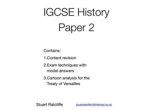 CIE IGCSE History Paper 2 guide | Teaching Resources