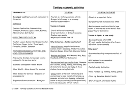 Tertiary Economic Activities Revision Notes | Teaching ...