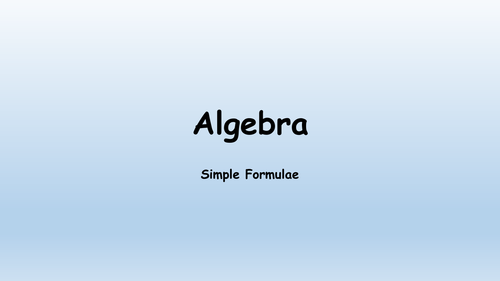 Algebra - Formulae