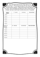 multiplication times tables x6 bronze silver gold worksheet