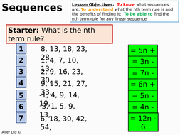 Sequences 2 - Linear Sequences in Diagrams / Patterns (+ worksheet) by ...