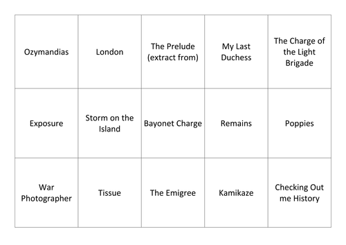 AQA Conflict and power poetry example questions