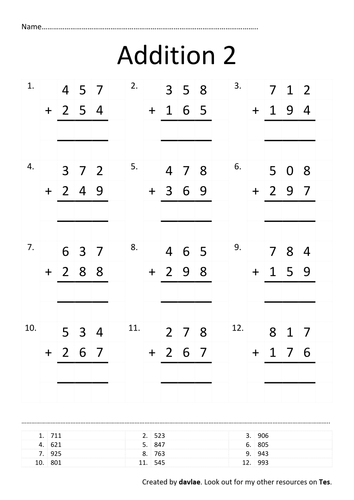 Addition Practice | Teaching Resources