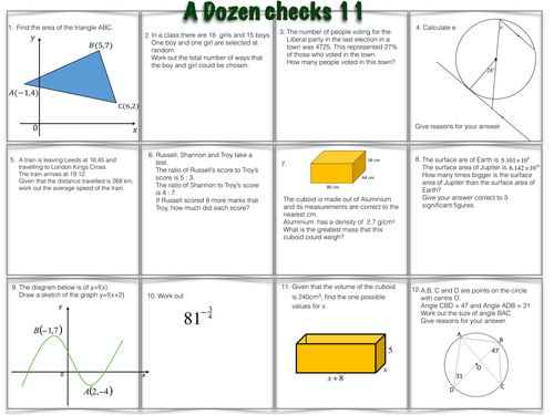 A Dozen GCSE Maths Questions 11 & 12