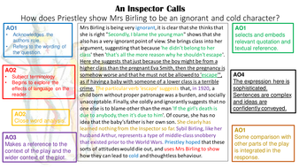 Inspector Calls Gcse Sqi Paragraph Assessment Objectives 