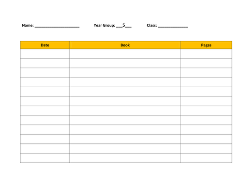 Reading Record Assessment (RAG rateable) based on new curriculum- year 5