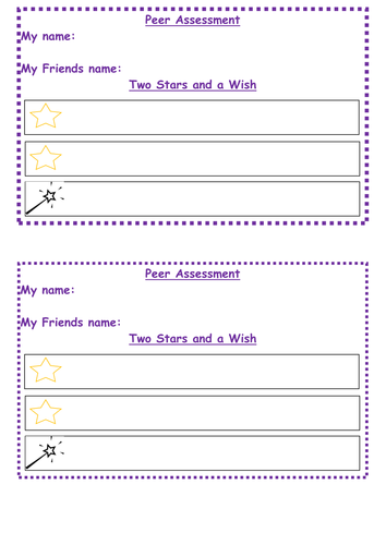 Peer Assessment Sheet Ks1-2