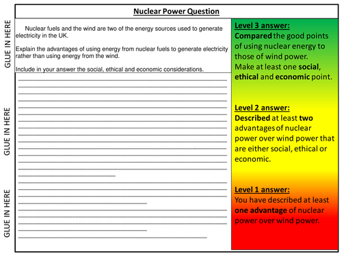 Nuclear power 6 mark Question - Assessed Piece of work opportunity ...