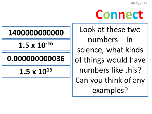 Numeracy in Science - Big and Small Numbers