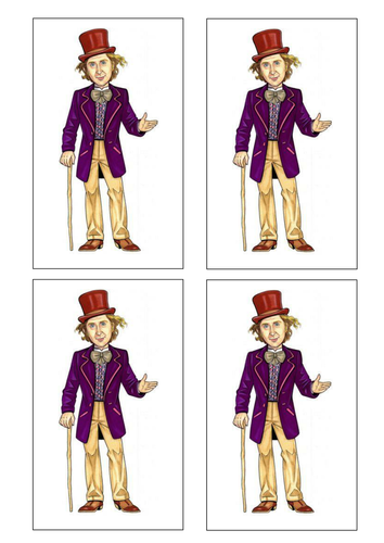 Mr Willy Wonka Chapter and character cut out