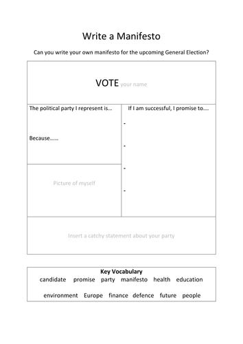 write-a-manifesto-election-government-politics-teaching-resources